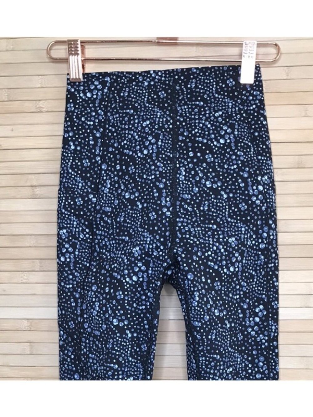 NWT Sweaty Betty Leggings XXS Blue Celestial Dot Print Elastic Waist - Picture 2 of 6